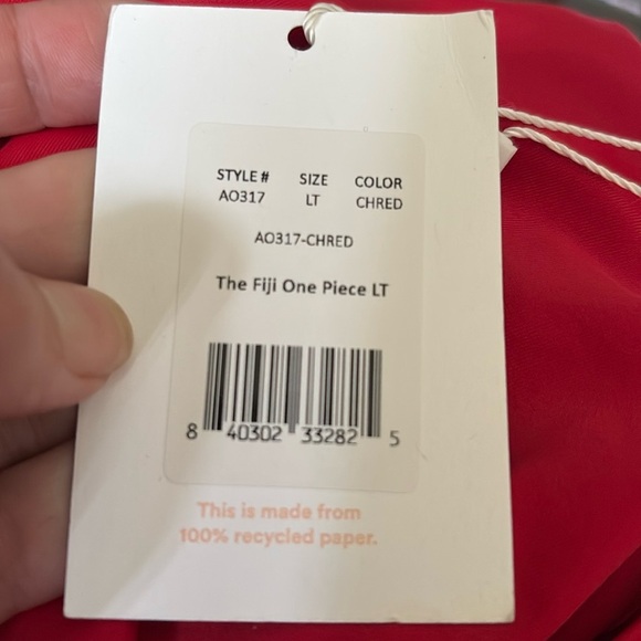 Andie Swim The Fiji One Piece LT Swimsuit Cherry Red size L tall NWT - Picture 7 of 8